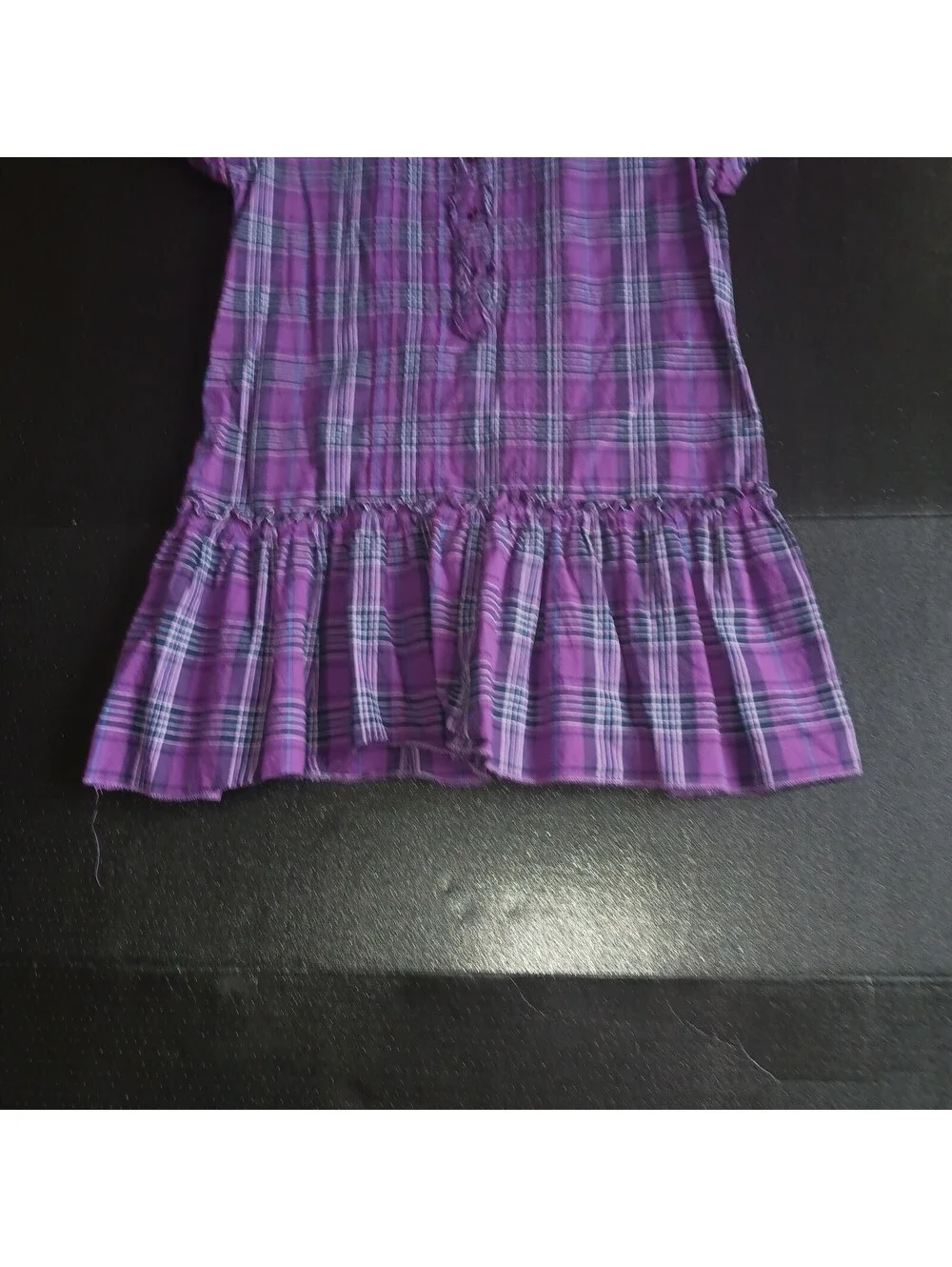Wonder Kids  Girls purple plaid dress  Y Large 14-16